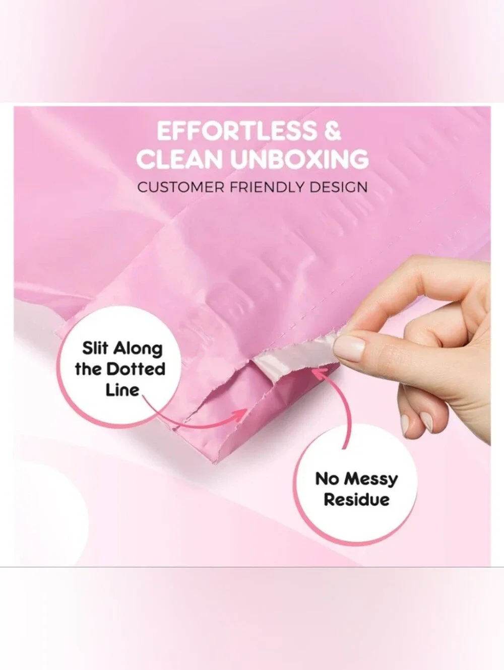Poly Mailers 12x15.5 50ct Shipping Bags for Small Business PINK Upgraded